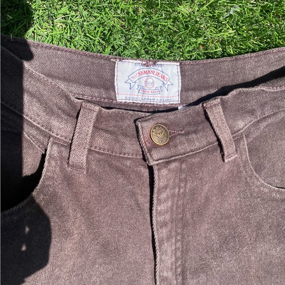 Vintage Armani Jeans Brown Stretchy Size 25 - Picture 3 of 4